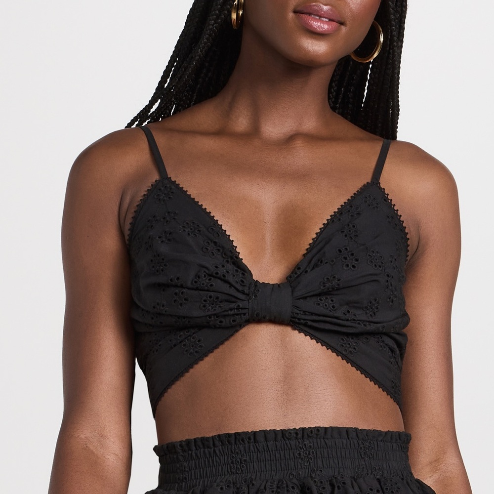 NWT HILL HOUSE HOME The Eyelet Celine Top in Black